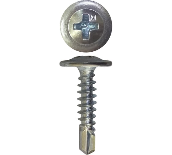 Саморез Daxmer ПШС 4,2x19 с прессшайбой сверло 1000 шт цинк, короб 00000311366 1