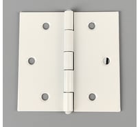 Прямая петля VORMANN 70x70x1,4 мм, оцинкованная, цвет белый, латунный штифт 00503 070 W