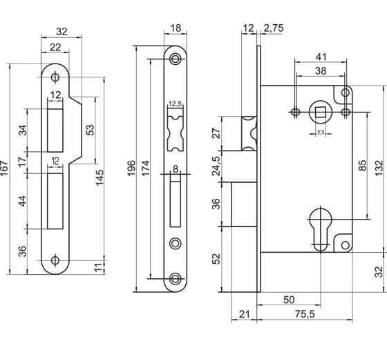 Корпус замка Palladium 285 SB 00006508