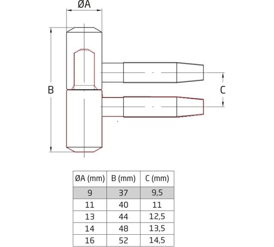 Ввертная петля Amig покрытие бихром 20-13x44 (М) BIC