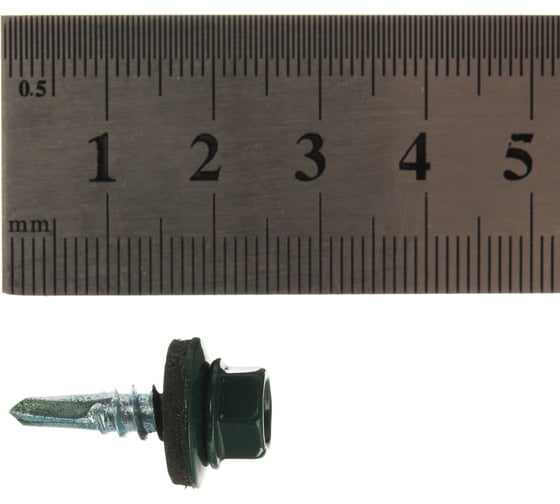 Кровельный саморез Госкреп 5,5x19 RAL 6005, зеленый мох, 60 шт., пл. конт. 280 мл 2-0018261
