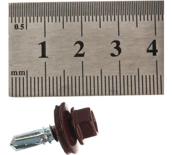 Кровельный саморез Госкреп 5,5x19 RAL 3005, красное вино, 60 шт., пл. конт. 280 мл 2-0018221