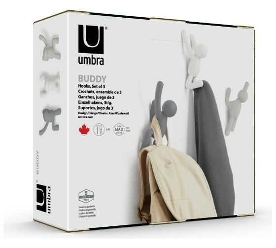 Набор крючков Umbra Buddy серый, 3 шт. 318165-023