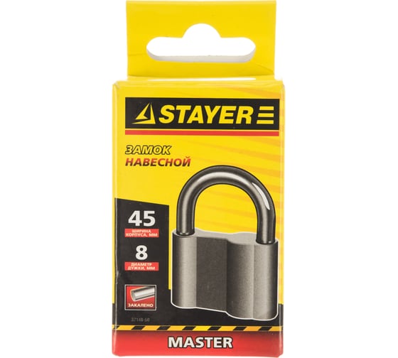 Навесной замок 45 мм STAYER MASTER 37148-50