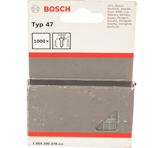 Гвозди для заклепочников 1000 шт. (1,8х1,27х23 мм; Т47) Bosch 1609200378