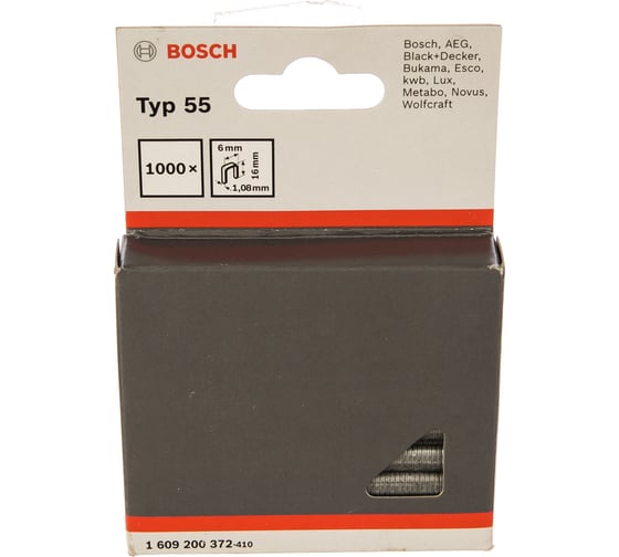 Скобы 1000 шт. (6х1,08х16 мм; тип 55) Bosch 1609200372
