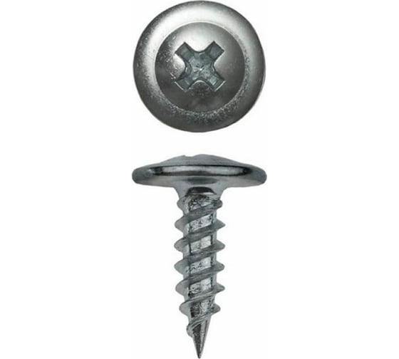 Саморез КВАДРА пресс-шайба, острый конец, 4.2x51, цинк, 10 шт. 420511000010 1