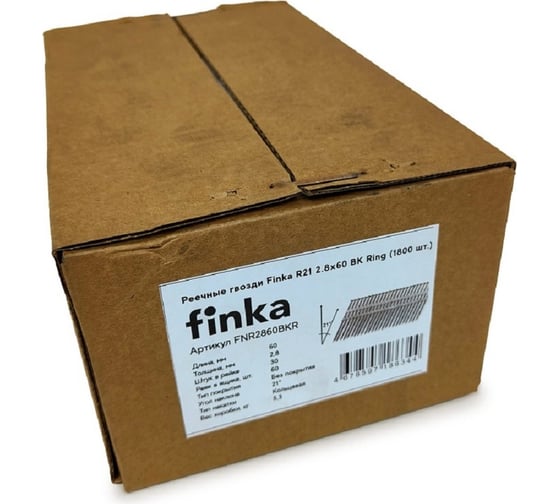 Реечные гвозди Finka R21 2.8x60 BK Ring, 1800 шт. FNR2860BKR