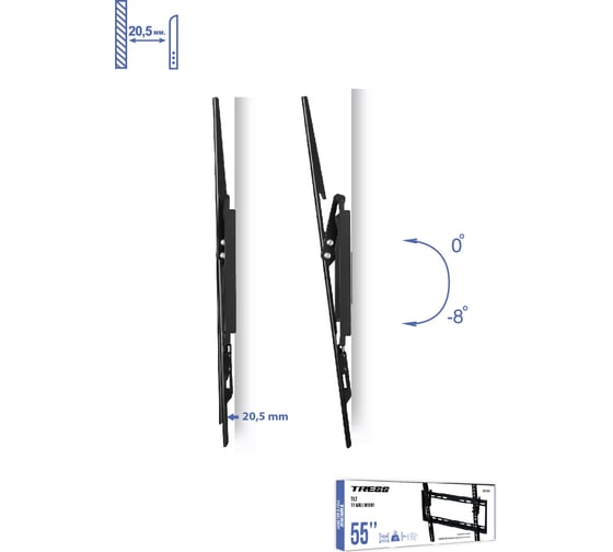 Наклонный кронштейн TRESS черный 32"-55" WM 2044T