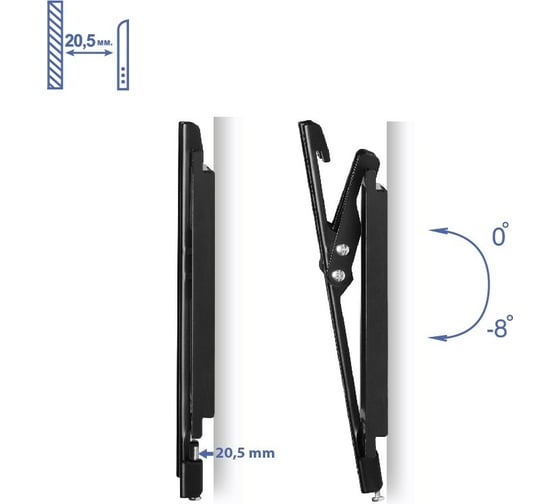 Наклонный кронштейн Godigital dr mounts черный 23"-42" KL 2020T