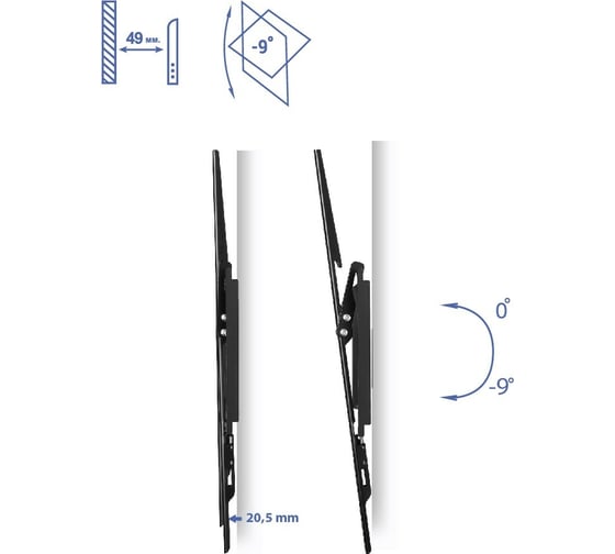 Наклонный кронштейн Godigital dr mounts черный 37"-70" KL 4060T