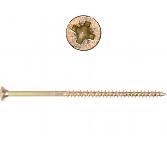 Саморез КРЕП-КОМП желтый цинк, POZY, 6x180, 5 шт. жд6180мф