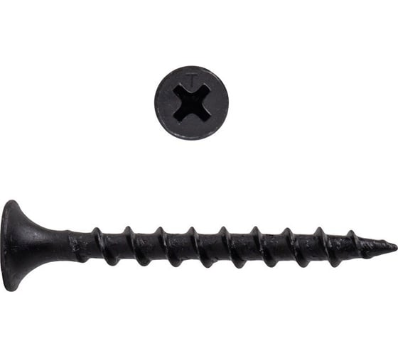 Саморез по дереву КРЕП-КОМП черный, 3,5x35, 8000 шт. чд35п 1