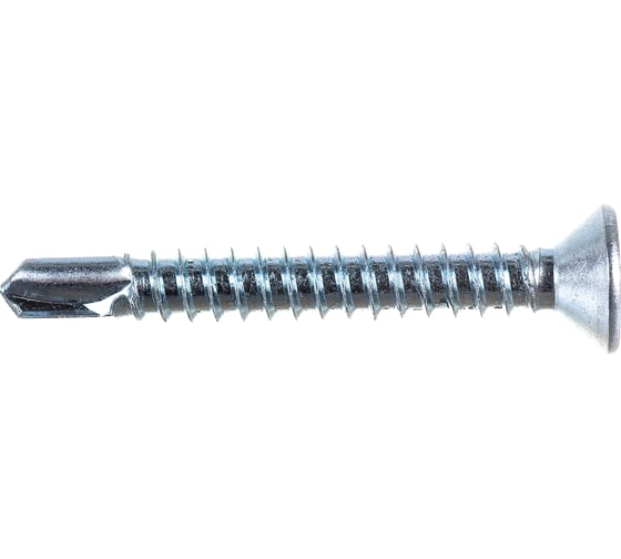 Саморез ZAMETAL 4,8x38 со сверлом и потайной головкой, DIN 7504Р, цинк, уп. 500 шт. ZA102675