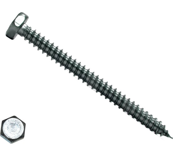 Шуруп с шестигранной головкой КРЕП-КОМП DIN 7976, 5,5x19 50 шт. шш5519мф 1