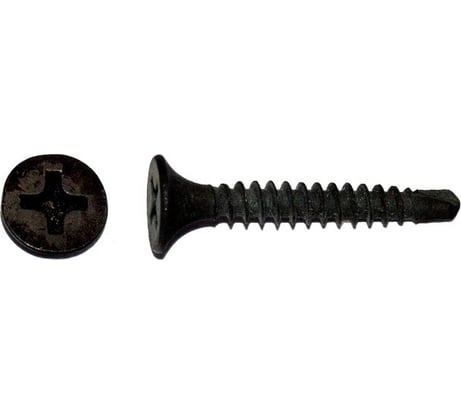 Саморез КРЕП-КОМП потайной, сверло, черный, 4,2x75, 20 шт. спч75мф