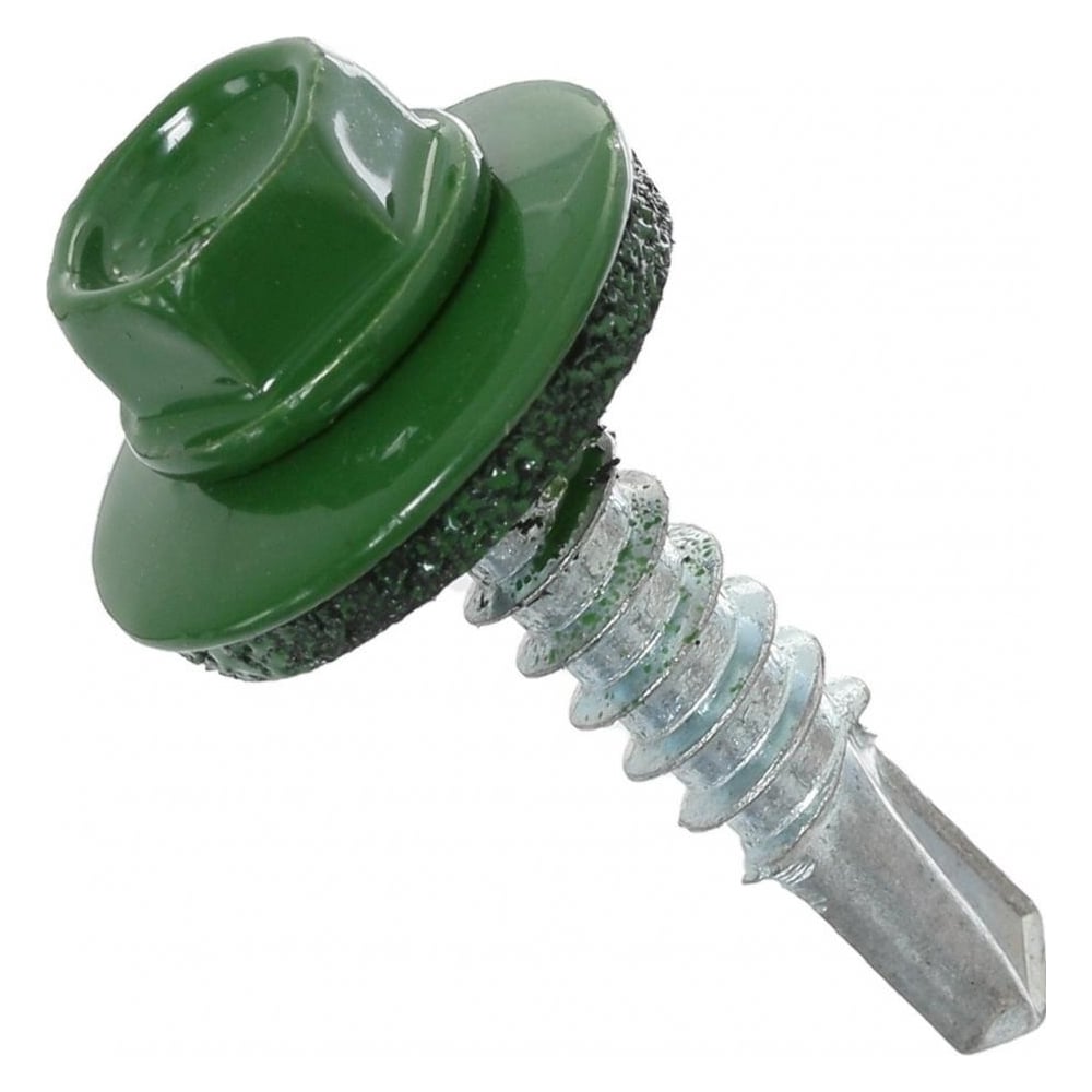 Кровельный саморез КРЕП-КОМП 4,8x19 RAL6002, зелёный, Kn KENNER, 300 шт ...