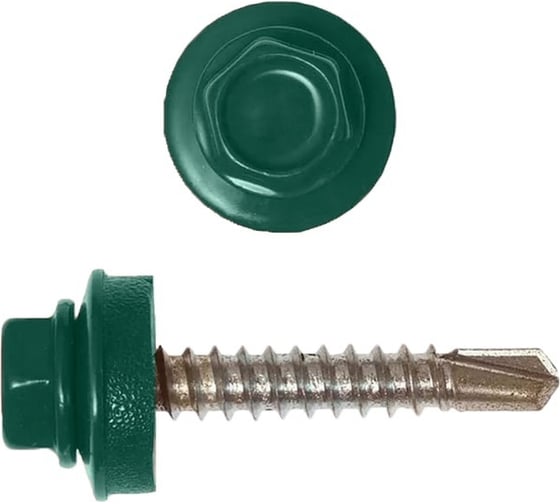 Кровельный саморез КРЕП-КОМП 5,5x25 RAL6005, тёмно-зелёный К, 250 шт., насадка 8/9 ск55256005кф-У