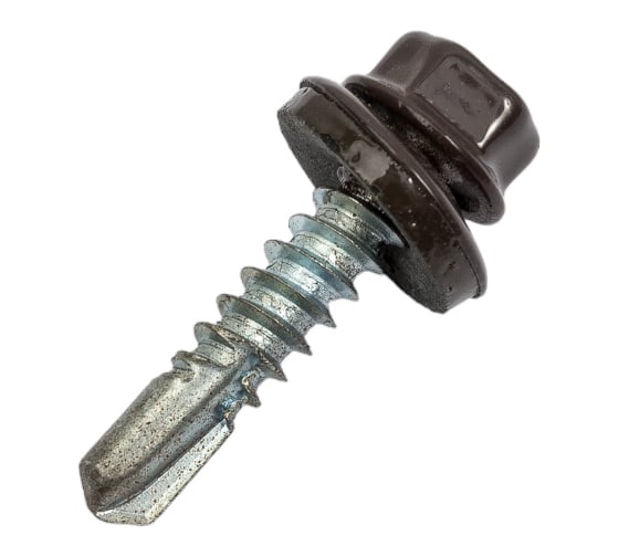 Кровельный саморез КРЕП-КОМП 5,5x25 RAL8019, серо-коричневый К, 250 шт., насадка 8/9 ск55258019кф-У 1