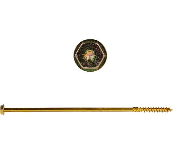 Саморезы по дереву КРЕП-КОМП желтые, шестигранные, Torx, 10x320 мм, 50 шт. сдш10320 1