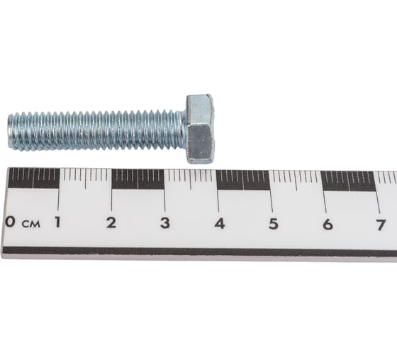 Болт МЕТАЛЛСЕРВИС M8x35, DIN 933, с полной резьбой, цинк, 30 шт. 1239322