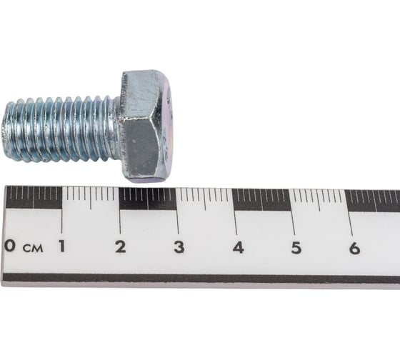 Болт МЕТАЛЛСЕРВИС М12x20, DIN 933, с полной резьбой, цинк, 10 шт. 1239326
