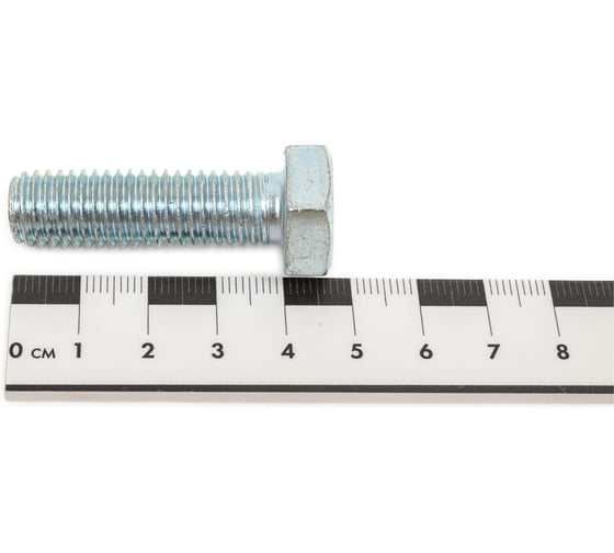 Болт МЕТАЛЛСЕРВИС М12x40, DIN 933, с полной резьбой, цинк, 10 шт. 1239018