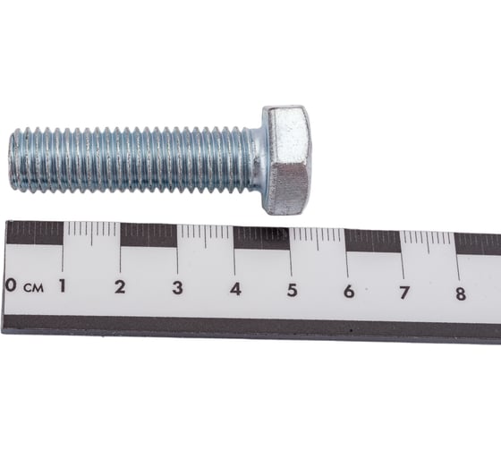 Болт МЕТАЛЛСЕРВИС М12x45, DIN 933, с полной резьбой, цинк, 10 шт. 1239328
