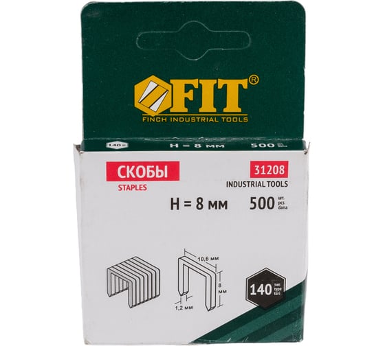 Скобы широкие Профи прямоугольные (8 мм; 500 шт.) FIT IT 31208