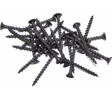 Саморез Dr. Bronz с крупной резьбой, потайной головкой и крестообразным шлицем, черный по дереву, 3,5x51 мм, 1 кг 355110