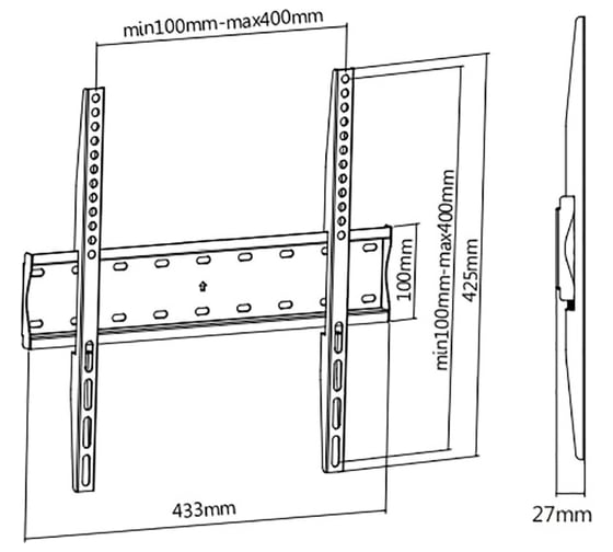 Фиксированный кронштейн Godigital dr mounts черный 32"-65" AMF 4040B