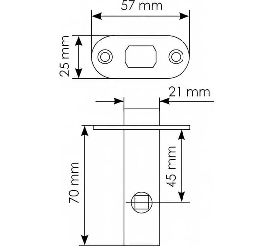 Межкомнатная защелка с пластиковым язычком MORELLI LP6 45 SC цвет - матовый хром 9013940
