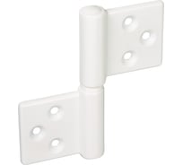 Накладная дверная петля ALDEGHI LUIGI SPA 38x32x12 мм, цвет: матовый белый + монтажный набор 143BO032_T