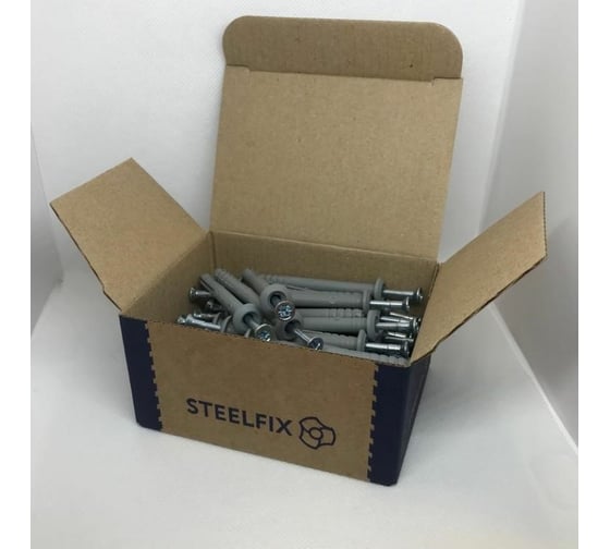 Дюбель гвоздь Steelfix 6x60 мм, грибовидный борт, 50 шт. ДГГ66050