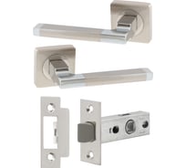 Дверная ручка r06.031 sn/cp в комплекте с дверной защелкой c-03b kevlar sn/cp VETTORE сатин/хром 105