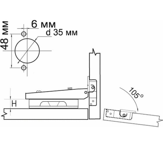 Накладная петля Mebax MF-201А Slide-on 8336 00-00001326