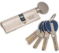 Ключевой цилиндр MSM 40+50 мм, матовый никель, ключ-вертушка CW40/50mm SN