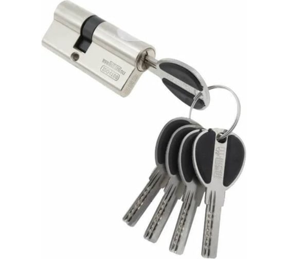 Ключевой цилиндр MSM 40+30 мм, матовый никель, ключ-ключ C40/30mm SN 1