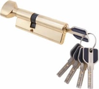 Ключевой цилиндр MSM 35+55 мм, полированная латунь, ключ-вертушка CW35/55mm PB