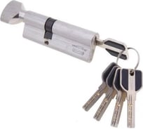 Ключевой цилиндр MSM 30+40 мм, матовый никель, ключ-вертушка CW30/40mm SN