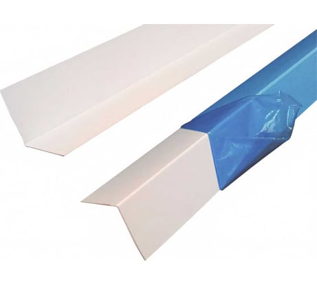 Уголок Центурион ПВХ, белый, в защитной пленке, 50x50x3000 мм 9784