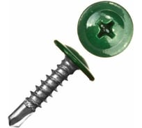 Крашеный саморез с пресс-шайбой со сверлом КВАДРА 4.2x19 RAL 6005, кop. 200 шт. 600519220200