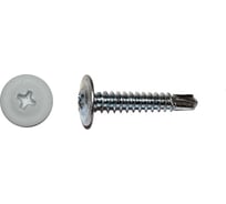 Крашеный саморез с пресс-шайбой со сверлом КВАДРА 4.2x16 RAL 9003, кop. 200 шт. 900316220200