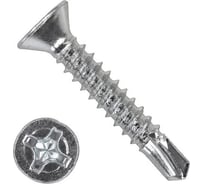 Саморез КВАДРА DIN 7504Р, 4.2x19 цинк, потайной, PH2, сверло, кор. 1000 шт. 504201911000