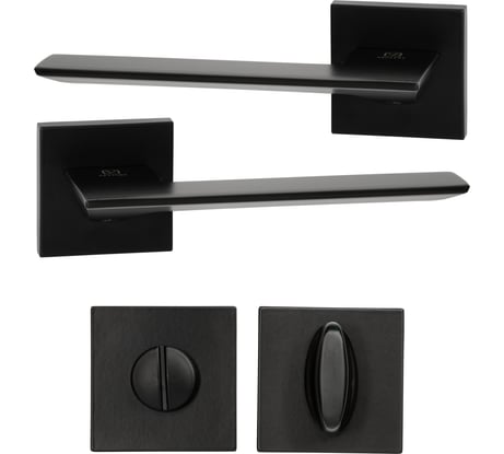 Дверная ручка r21.027 mbp в комплекте с фиксатором bk 2105 mbp (черный матовый) ABRISS 111