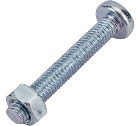 Оцинкованные винты с гайками и шайбами Стройбат DIN 7985, полукруглый, М6x40, 20 шт. 563680
