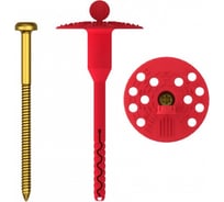 Дюбель с шурупом и крышкой для теплоизоляции КРЕП-КОМП Стена ISOL MS 8x140 мм, 500 шт. 401002