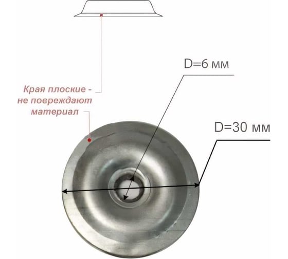 Термошайба Крепче цинк, D30, 50 шт. 2947546