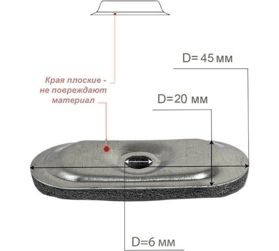 Торцевая термошайба Крепче 45x20 мм, 50 шт. 2947485
