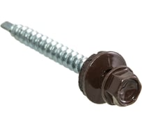 Кровельные саморезы с буром Стройбат 4,8x28 тем.корич 300 шт. 287270